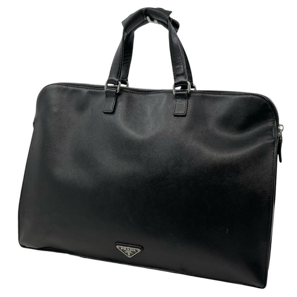 Prada Saffiano Briefcase Business Bag Black